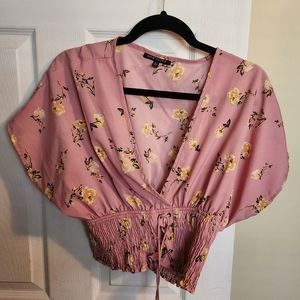 Crop floral blouse